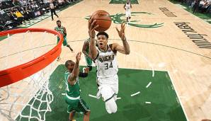 Giannis Antetokounmpo überragte in Spiel zwei gegen die Boston Celtics.