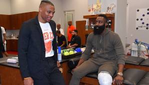 Platz 5 - HOUSTON ROCKETS: Russell Westbrook und James Harden - Von den Namen her sind die Buddies und früheren MVPs wohl der beste Backcourt der Liga. Die Frage ist nur: Reicht ein Ball, dass sie harmonieren können?