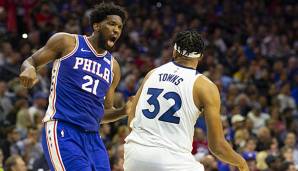 Joel Embiid geriet beim Spiel gegen die Wolves mit Karl-Anthony Towns aneinander.