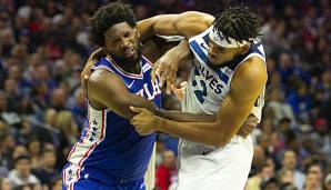 Joel Embiid und Karl-Anthony Towns wurden nach einer Auseinandersetzung disqualifiziert.