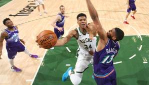 Giannis Antetokounmpo zeigte gegen die Utah Jazz eine brachiale Leistung.