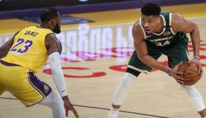 Giannis Antetokounmpo (r.) wurde vor LeBron James zum diesjährigen MVP gewählt.