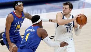 Luka Doncic wurde in der Partie gegen die Denver Nuggets von mehreren Verteidigern bewacht.