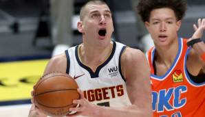 Die Statistiken von Nikola Jokic 2020/21: 27,4 Punkte, 11,1 Rebounds und 8,6 Assists bei 57,0 Prozent FG und 40,2 Prozent Dreier in 35,9 Minuten (28 Spiele)