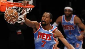 Platz 1: KEVIN DURANT (Brooklyn Nets) - 2.302.705 Stimmen - Stats 2020/21: 30,8 Punkte, 7,5 Rebounds und 5,2 Assists bei 53,3 Prozent aus dem Feld (17 Spiele)