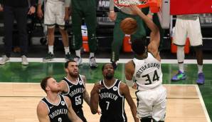 Giannis Antetokounmpo und die Milwaukee Bucks haben die Serie gegen die Brooklyn Nets ausgeglichen.