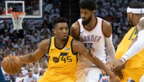 Donovan Mitchell dominierte als Rookie gegen Paul George in den Playoffs 2018.