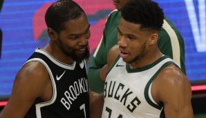 Kevin Durant (l.) und Giannis Antetokounmpo wollen beide in der Diskussion um den besten Spieler der Welt ein Wörtchen mitreden.