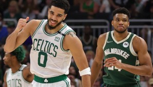 Jayson Tatum behält am Christmas Day die Oberhand gegen Giannis Antetokounmpo.