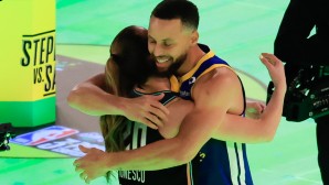 Stephen Curry hat sich knapp gegen Sabrina Ionescu durchgesetzt.