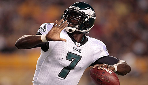 Philadelphia Eagles-Quarterback Michael Vick warf in der ersten Halbzeit drei Interceptions