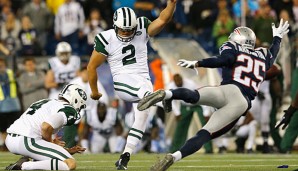 Nick Folk wurde bei seinem letzten Field-Goal-Versuch von der Pats-Defense geblockt