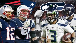 Tom Brady und Rob Gronkowski messen sich mit Russell Wilson und Marshawn Lynch