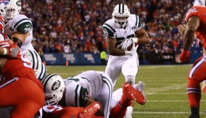 Matt Forte (M.) legte für die Jets gegen Buffalo gleich drei Touchdowns auf