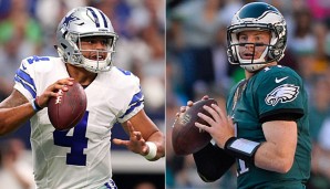 Dak Prescott (l.) und Carson Wentz treffen erstmals in der NFL aufeinander