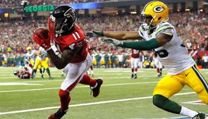 Julio Jones (l.) machte mit Green Bays Secondary, was er wollte