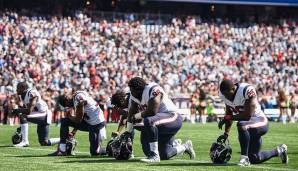 Bei den Houston Texans waren wieder viele Spieler auf dem Knie zu beobachten. Viele von ihnen emotional stark berührt