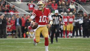 15. Jimmy Garoppolo, San Francisco 49ers. Sample Size ist sehr klein, doch was man sah, war beeindruckend. Brillierte im Kurzpassspiel, leistete sich nur wenige Fehler. Sollte sich mit mehr Erfahrung in der Offense noch deutlich weiterentwickeln.