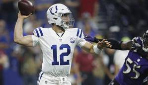 Andrew Luck hatte gegen die Ravens-Starting-Defense einen schweren Stand