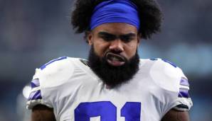 Feed him! 1434 Rushing Yards machten Ezekiel Elliott mit großem Vorsprung zum Rushing Leader der NFL. Auf Platz zwei landete Saquon Barkley mit 1307 Yards.