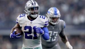 9. EZEKIEL ELLIOTT (Dallas Cowboys): Zeke ist der Motor der Cowboys-Offense. Keiner hat mehr Anteil an den Yards seines Teams (fast 37 Prozent) als er. Zudem führt er die Liga vor Week 13 in Rushing an.