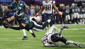 2. Zach Ertz, Eagles. Unheimliche Volume mit absurden 154 (!) Targets, über 1.100 Yards. Sichere Hände, ein solider Blocker und sehr guter All-Around-TE. Spielt jetzt seit vier Jahren auf einem durchweg hohen Niveau.