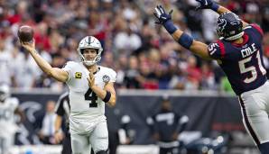 12. Derek Carr, Raiders. Eine der Positiv-Überraschungen! Gewohnt sicher Underneath, aber deutlich verbessert gegen Pressure - und Grudens Design bringen Carr auch dazu, im vertikalen Passspiel zu glänzen.