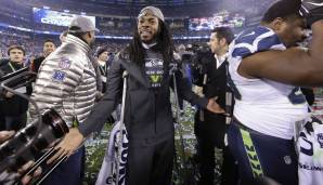 Sherman verletzte sich im 4. Viertel des Super Bowls am Knöchel und musste raus. Anschließend feierte er auf Krücken. Die Seahawks verließ er nach einer Achillessehnenverletzung und spielt seit 2018 für die 49ers.