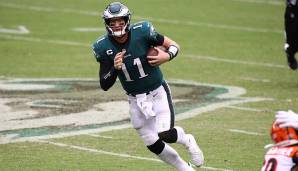 25. Carson Wentz, Philadelphia Eagles: Zuletzt leicht positive Tendenzen, nachdem er über die ersten Spiele in puncto Accuracy, Pocket-Verhalten, Decision-Making desolat war. Setzt er den Trend fort, könnte Wentz bald zurück im Mittelmaß sein.