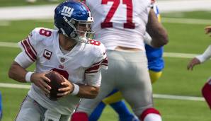 28. Daniel Jones, New York Giants: Die Qualitäten als Deep Passer und Scrambler schieben ihn etwas nach oben. Aber das Pocket-Verhalten bleibt ein riesiges Problem, genau wie zu viele Fehlwürfe gerade wenn Jones von der Mitte des Feldes weggehen muss.