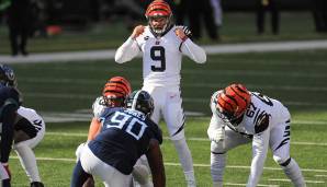 11. Joe Burrow, Cincinnati Bengals: Burrows Entwicklung ist wirklich eindrucksvoll, vor allem, weil er schon so viel leisten muss. Viel Verantwortung aus Empty, eine extrem hohe Passing-Volume. Und Burrow verteilt den Ball auch gegen Pressure exzellent.