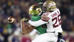 29. GREEN BAY - ASANTE SAMUEL JR., CB, FLORIDA STATE. Die Packers finden ihren dringend benötigten Partner für Jaire Alexander. Samuel und Alexander geben Green Bay enorme Flexibilität, die Packers können so viel Man Coverage spielen.