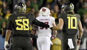 6. MIAMI (via PHI) - PENEI SEWELL, OT, OREGON. Miami ging nach dem 49ers-Trade wieder hoch, um sich eines der Top-Talente zu sichern, und ich denke, das ist Chase, Pitts oder Sewell, das Elite-Tackle-Prospect der Klasse. Will Fuller erlaubt Flexibilität.