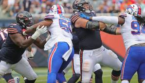 GREGORY ROUSSEAU (Edge, Bills): Hat erst 29 Snaps gespielt, das Potenzial war aber überdeutlich sichtbar. Bei 19 Pass-Rush-Snaps kommt er auf sechs Pressures, ein sehr hoher Wert. Schlug auch Top-Tackle Penei Sewell im Duell gegen die Lions zum Sack.