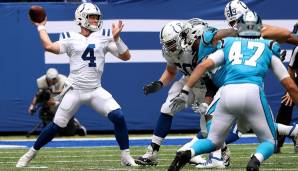 Die Left-Tackle-Situation der Colts: Julien Davenport und Will Holden wackelten gegen die Backups der Panthers, Sam Tevi wurde bereits zum Right Tackle "degradiert" - die Colts-Probleme auf Left Tackle sind enorm, sollte Eric Fisher länger fehlen.