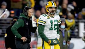 Matt LaFleur (l.) im Gespräch mit Aaron Rodgers.