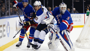 Alex Steen (M.) brachte die Blues gegen die Rangers in Führung