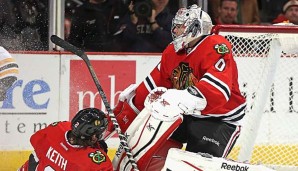 Corey Crawford zeigte gegen Boston eine ganz starke Leistung