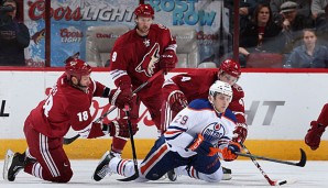 Leon Draisaitl verzeichnete gegen die Coyotes seinen ersten Scorerpunkt in der NHL