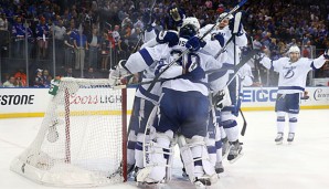 Der Jubel bei den Tampa Bay Lightning ist nach der Schlusssirene groß