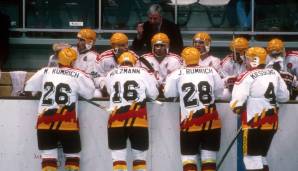 Das DEB-Team mit Peter Draisaitl 1992 in Albertville.