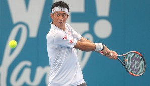 Kei Nishikori mit dem neuen Wilson Burn-Racket mit Countervail-Technologie