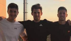 Dominic Thiem (M.) beim Trainingslager auf Teneriffa