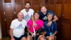 Alexander Zverev mit seinem Team